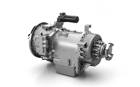 A product render of the Allison 8000 Series transmission.