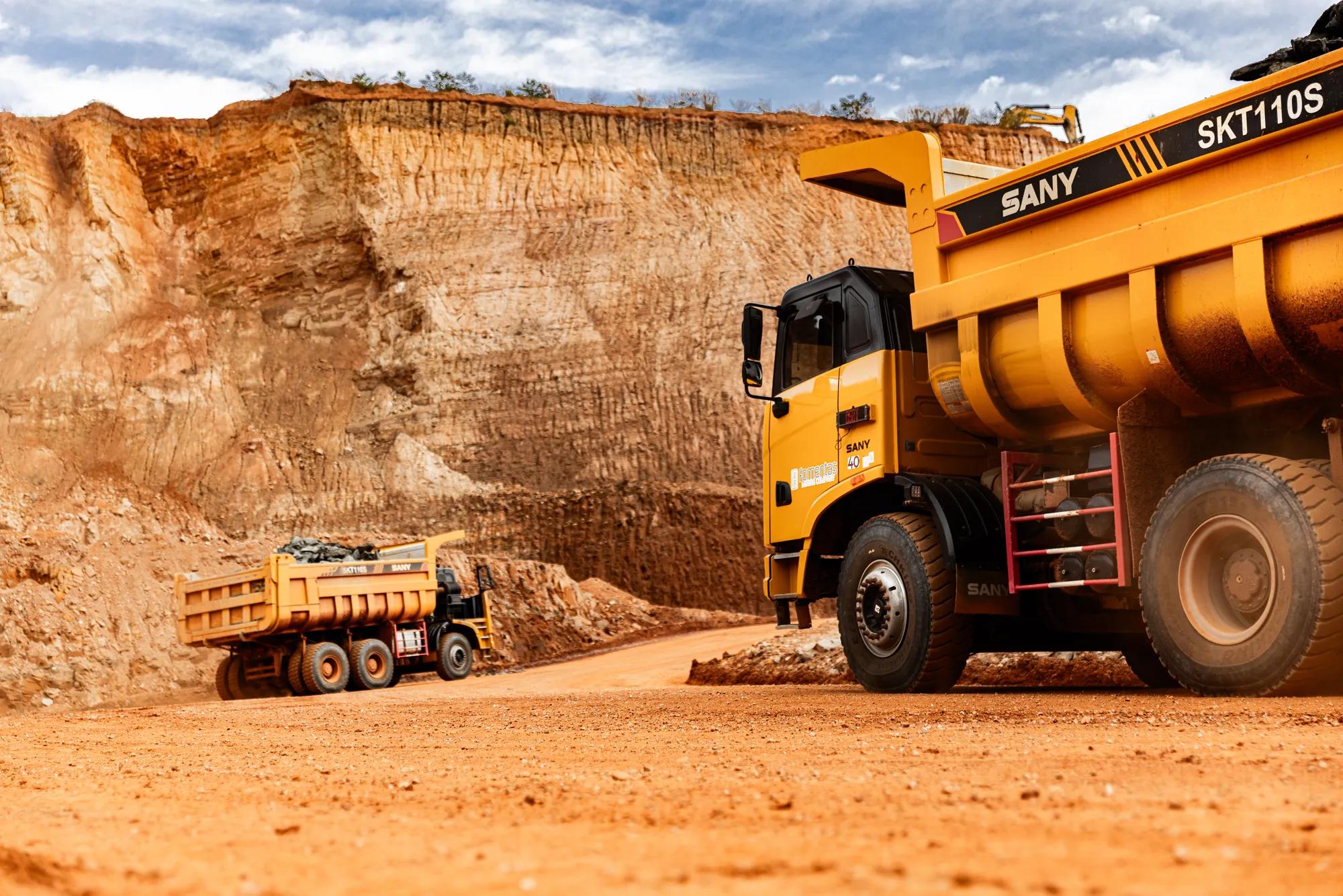 Sany truck operating in Brazil