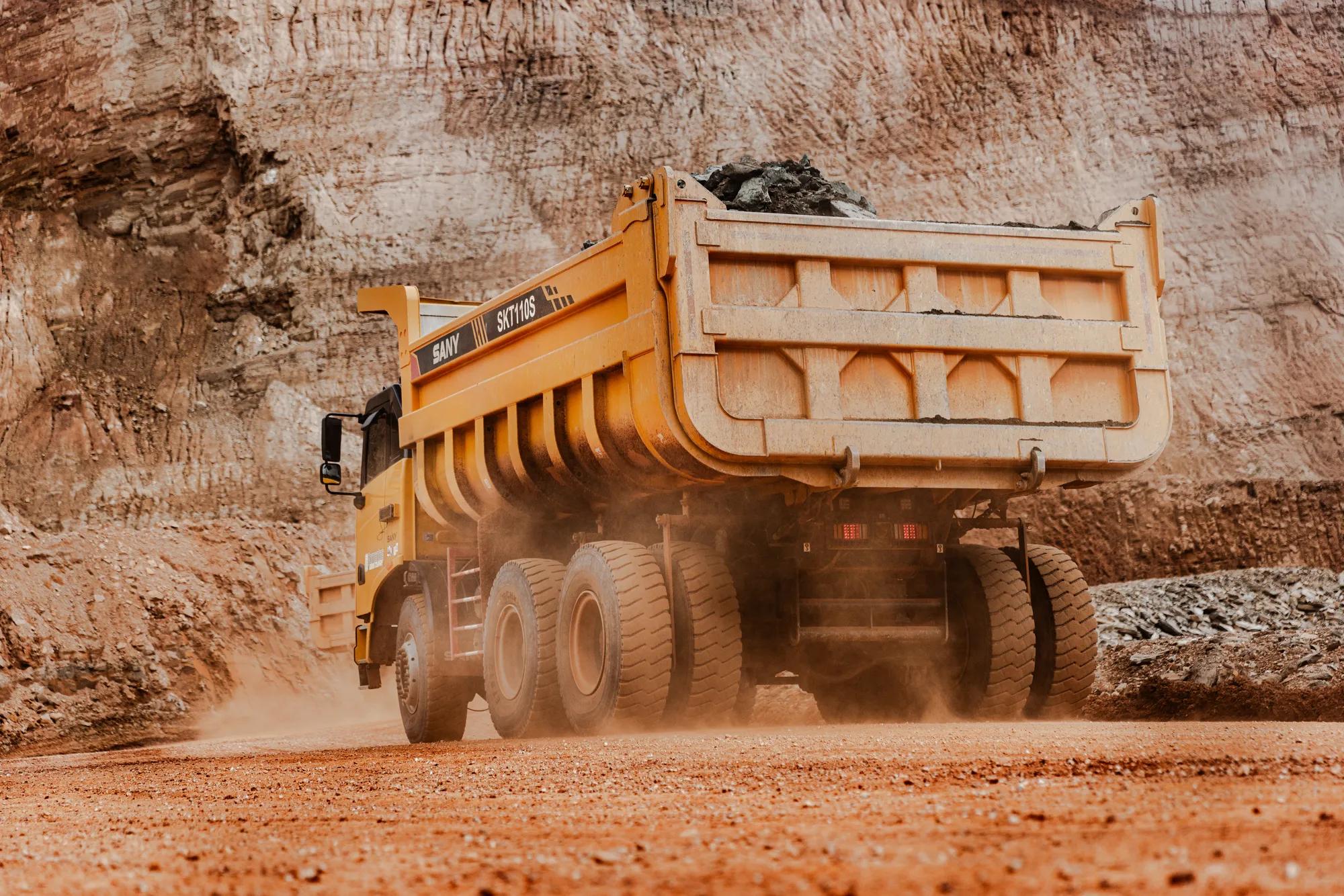 Sany truck operating in Brazil
