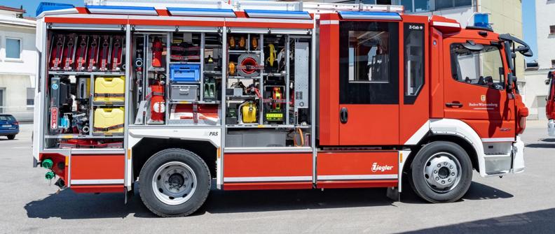 I sei nuovi veicoli della Scuola Statale dei Vigili del Fuoco del Baden-Württemberg su telaio Atego con carrozzeria Ziegler sono equipaggiati con trasmissioni completamente automatiche Allison 3000 PR