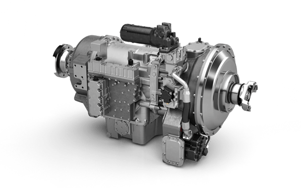 A product render of the Allison 8000 Series transmission.