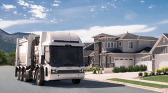 A photo of the OshKosh refuse vehicle with the eGen Power.