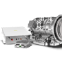 A product render of the three components of the Allison eGen Flex: the drive unit, the inverter and the RESS