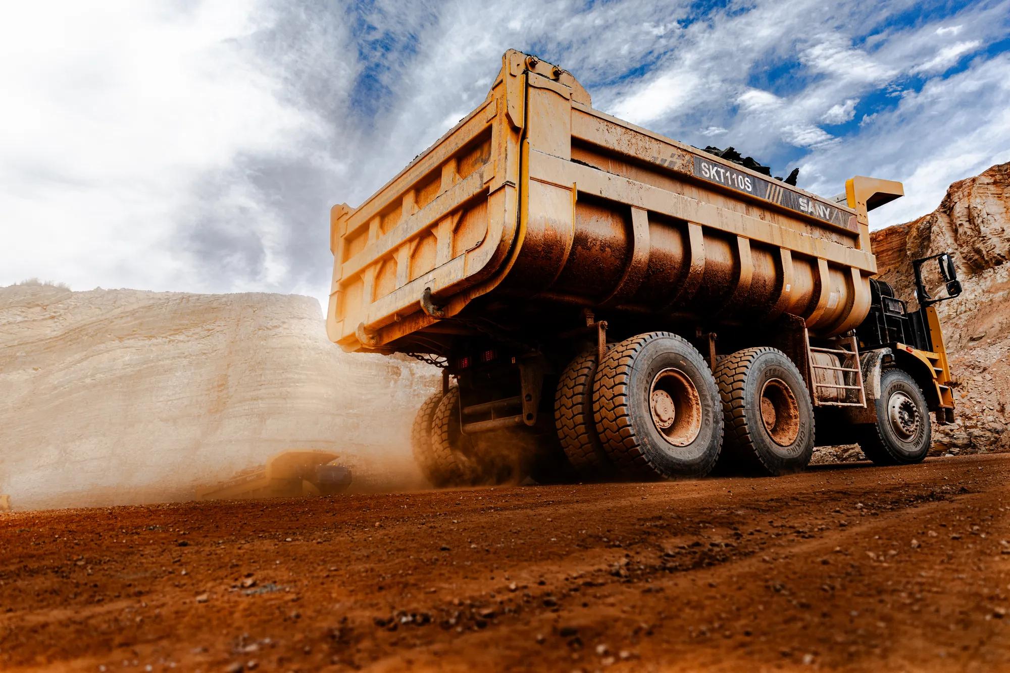 Sany truck operating in Brazil
