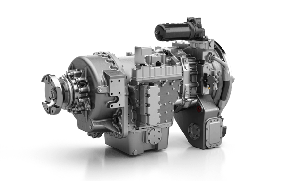 A product render of the Allison 8000 Series transmission.