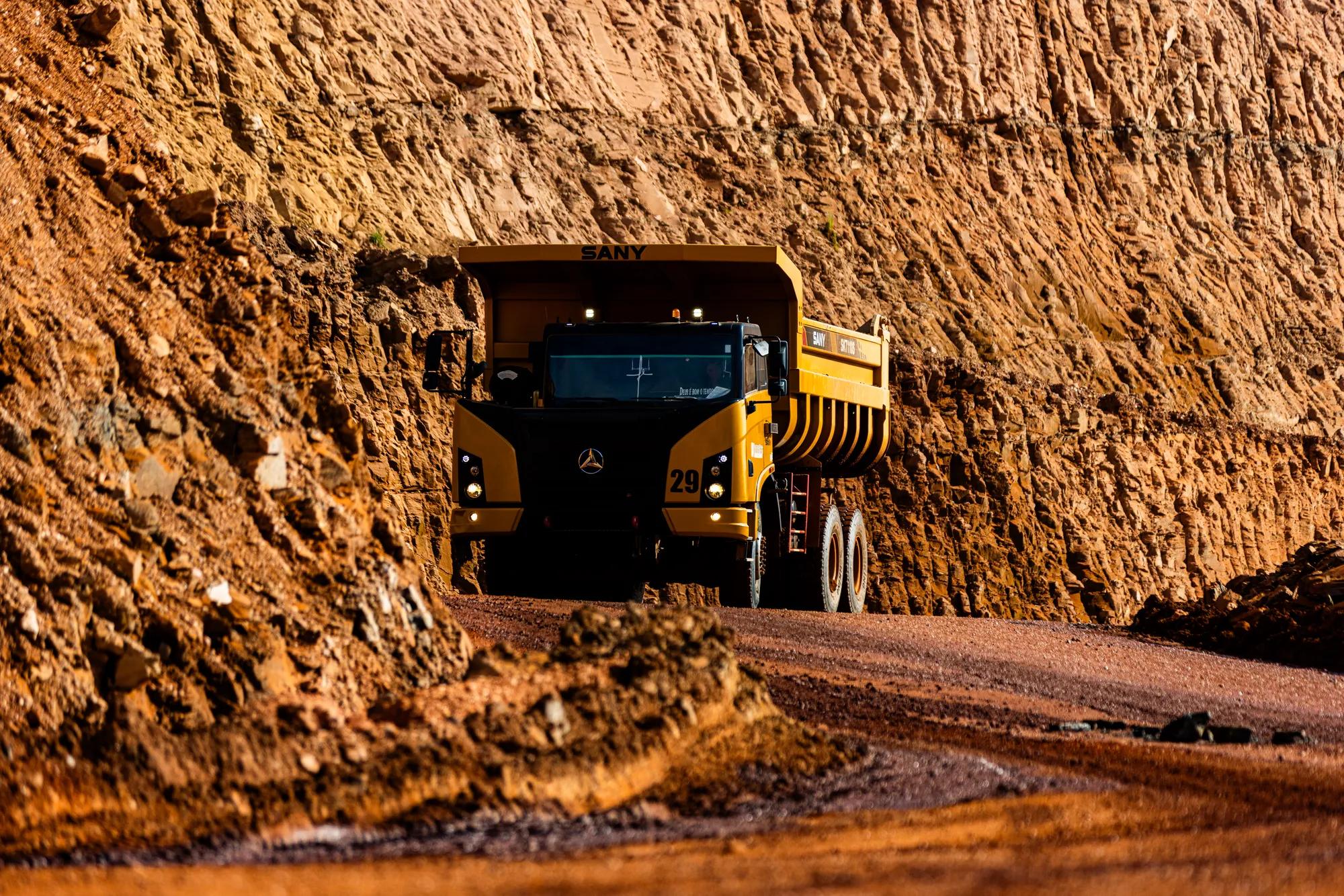 Sany truck operating in Brazil