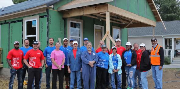 Group number four of Allison employees help build a home to help their community through the Fuller Center for Housing Central Indiana.