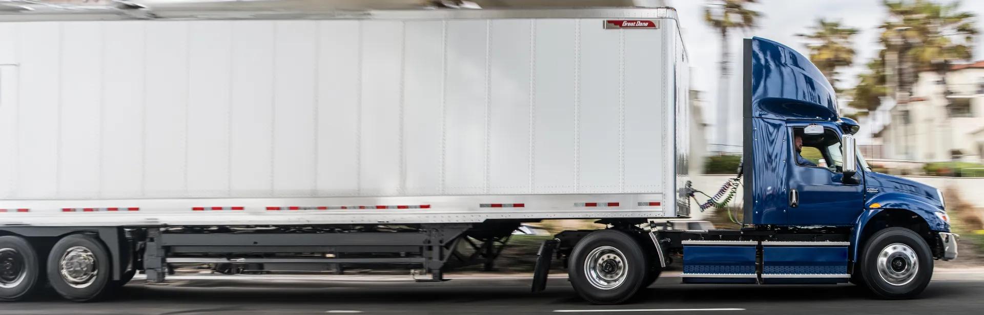 Allison truck driving down the highway