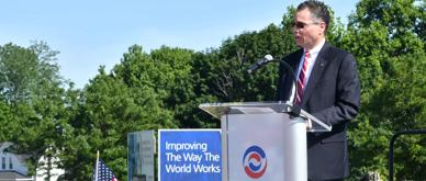 Dave Graziosi speaking at the Innovation Center groundbreaking ceremony in 2019.