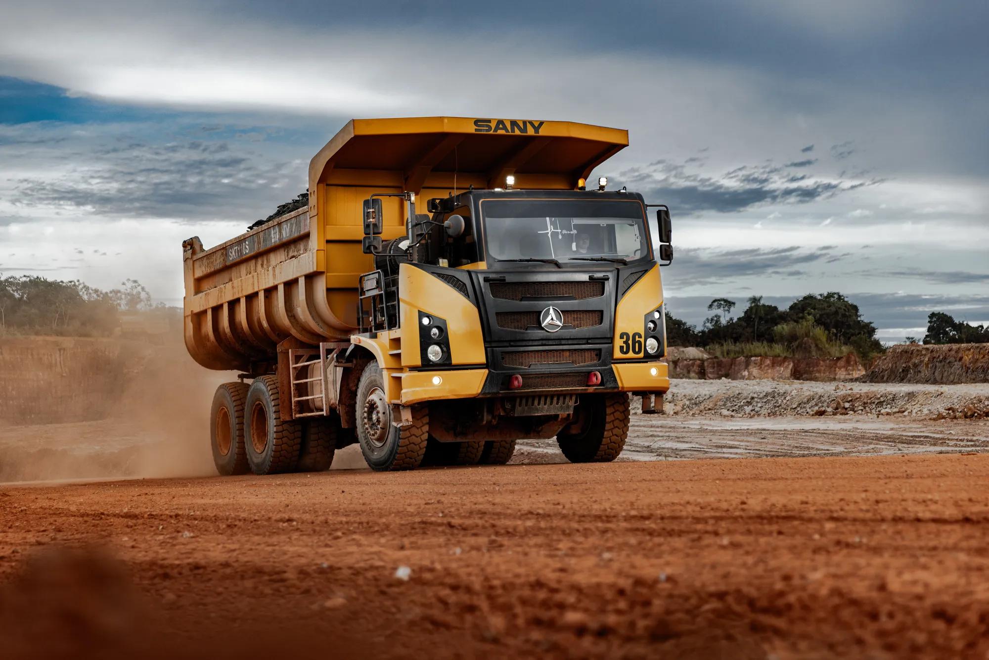 Sany truck operating in Brazil