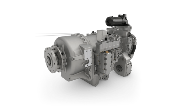 A product render of the Allison 9000 Series transmission.