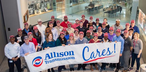 A group photo of Allison Transmission employees.