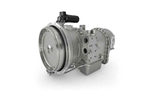 A product render of the Allison 9000 Series transmission.