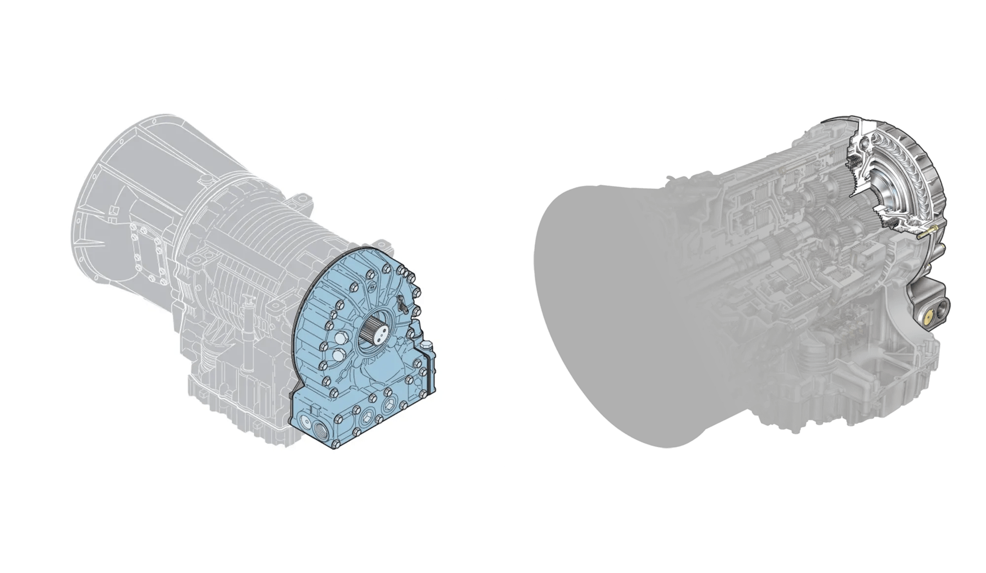 Front and Back of the Retarder transmission