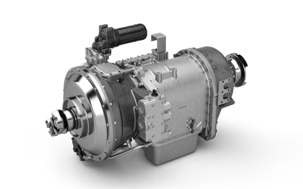 A product render of the Allison 8000 Series transmission.