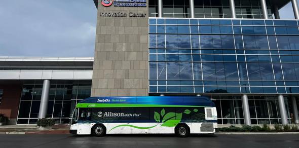 The Innovation Center with an Allison IndyGo bus.